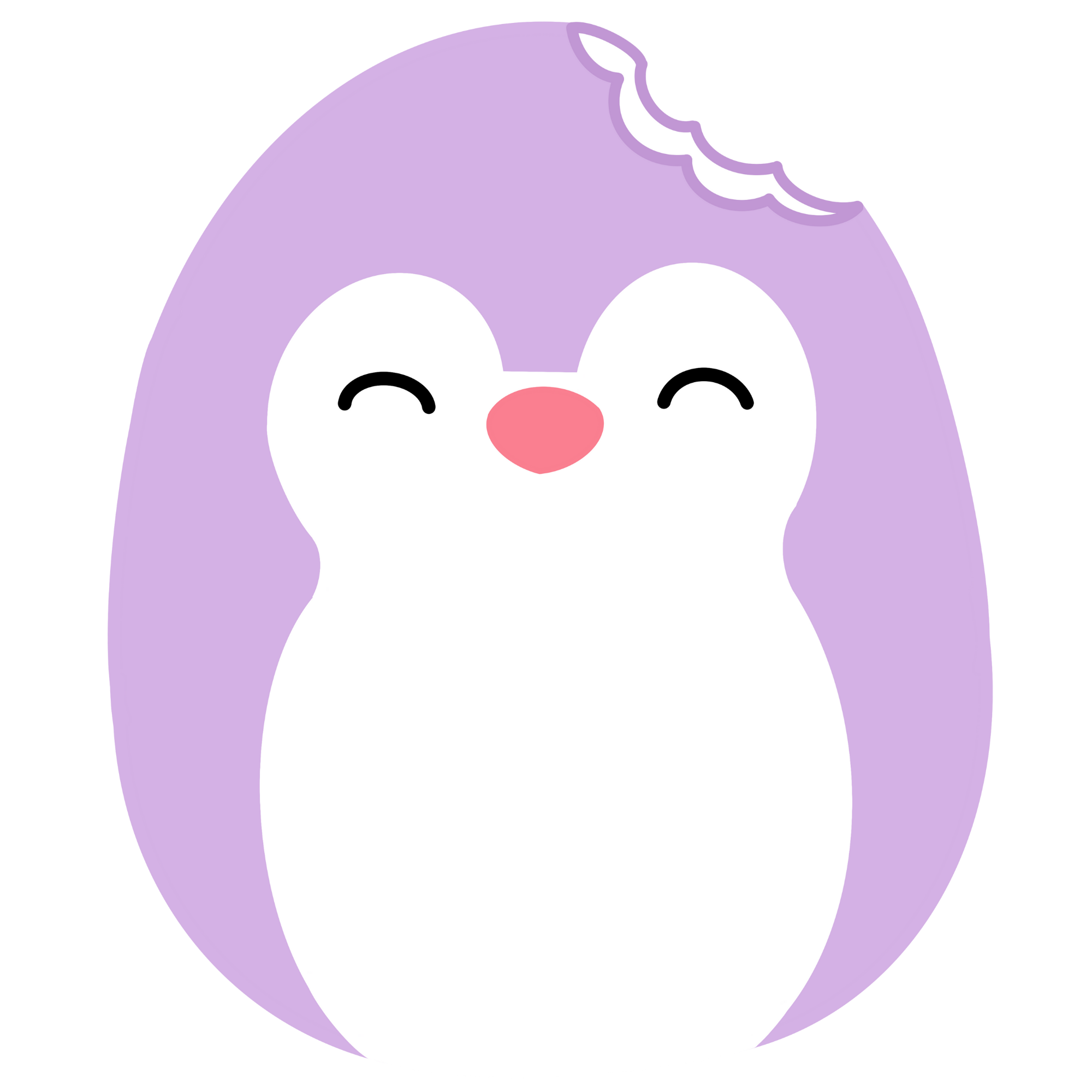 Lavender Penguin Kawaii Plushie Cross-Stitch Pattern